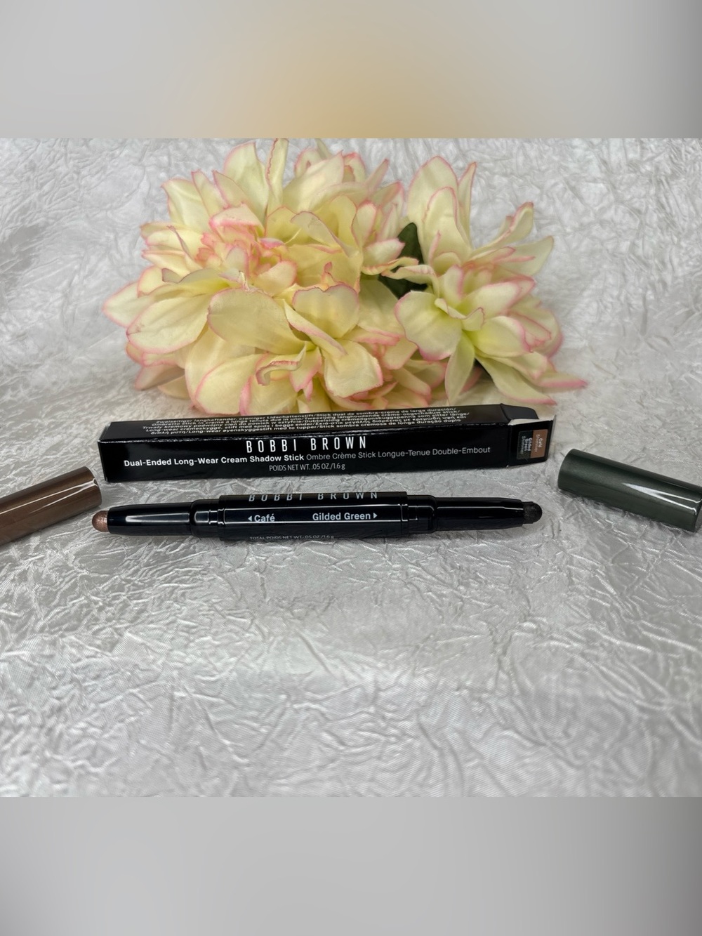 Bobbi Brown Long Wear Cream Dual Shadow Stick Cafe + Gilded Green Shimmer NIB